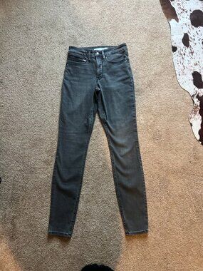 Athleta Jeans‎ Womens Size 0 Sculptek Skinny Mid Rise Light Washed Denim Gray